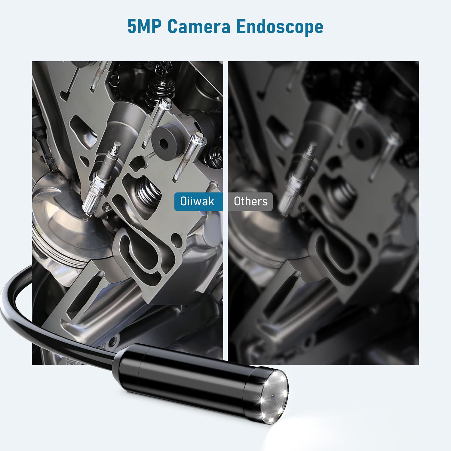 14mm Endoskop Kamera Autofocus Borescope 4.3"IPS 5MP Inspection Snake Camera Pipe Sewer Waterproof Endoscope 32G