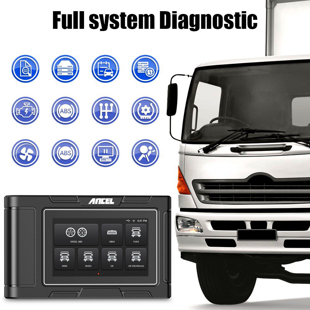 ANCEL HD3200 24V Heavy Duty Diesel Truck Diagnostic Scanner Auto Vollsystem DPF Regeneration Öl Reset für FUSO HINO Hyundai
