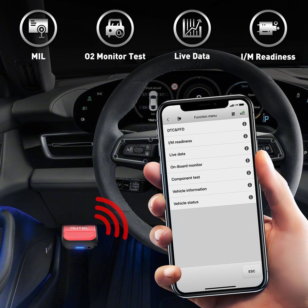 AUTEL MaxiAP AP200H Wireless Bluetooth OBD2 Scanner für alle Fahrzeuge Arbeiten auf iOS und Android