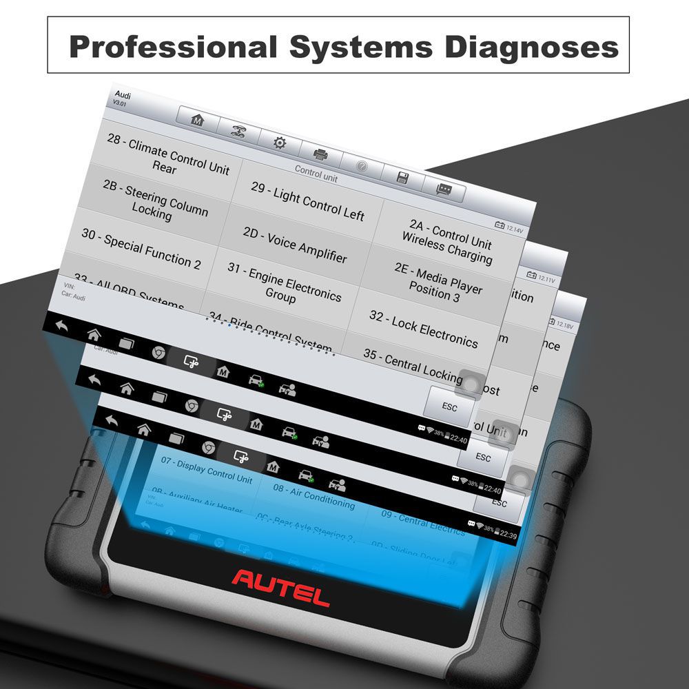 Autel Scanner MaxiCOM MK808 AU Version Alle Systemdiagnose Ausgestattet mit 25+ Wartungsfunktionen IMMO/EPB/BMS/SAS/TPMS/AutoVIN/ABS Blutung