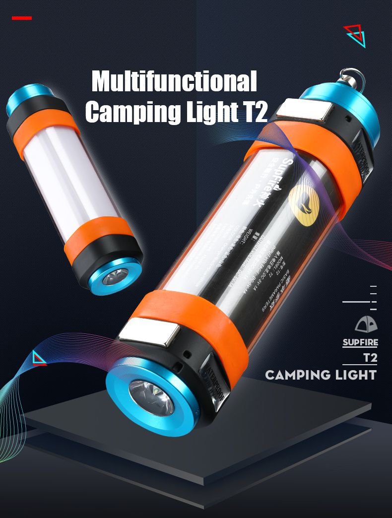 Camping LED Light T2 Taschenlampe Taschenlampe Taschenlampe Zelte Licht Lampe
