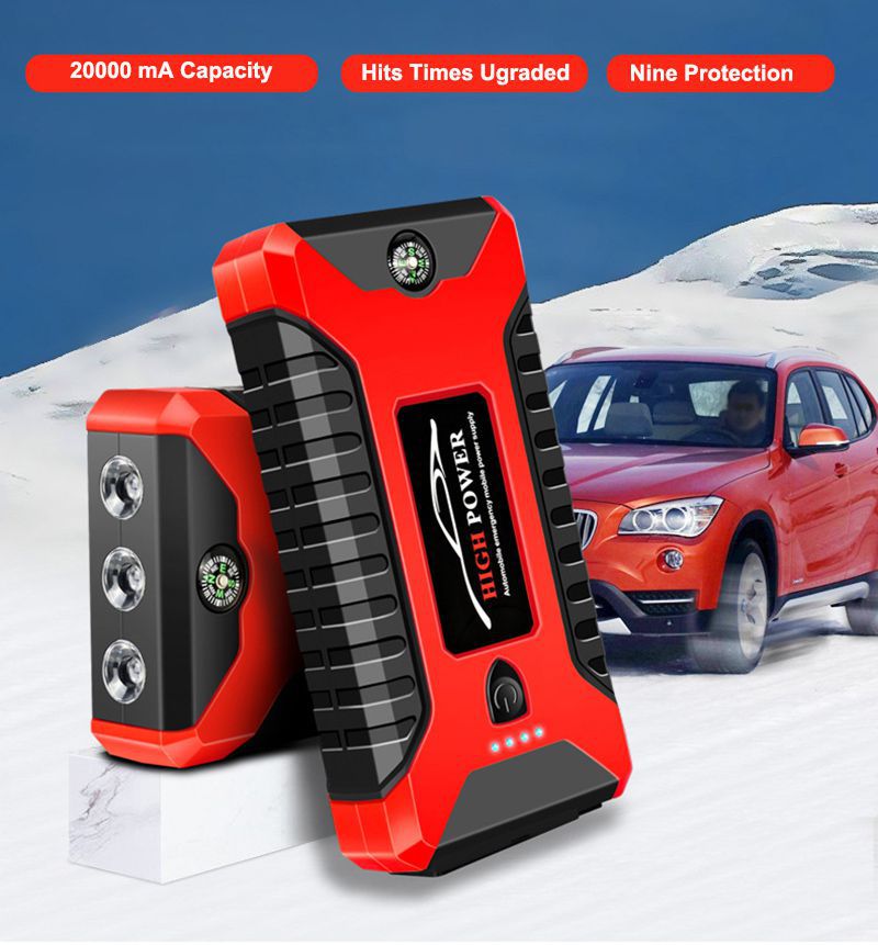 Car Jump Starter Power Bank 20000mA 600A 12V Ausgang Portable Notbehelf Ladegerät für Autos Booster Akku Startgerät