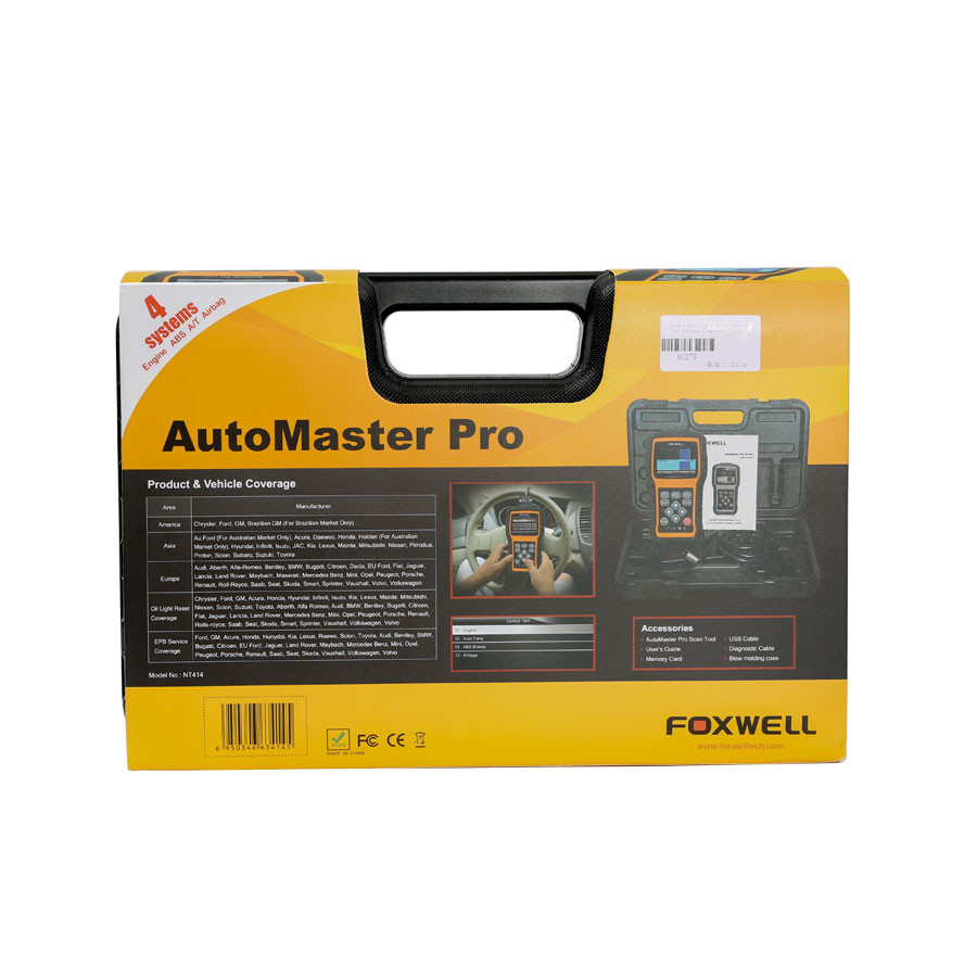 Foxwell NT414 Alle Marken Vehicle Four Systems Diagnostic Tool Support Cars in 2015