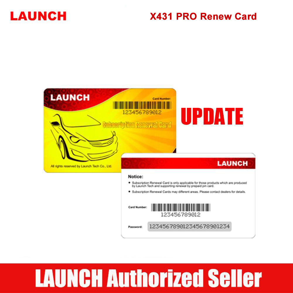 Launch X431 PRO Elite Software Renewal Card One Year Online Activation License