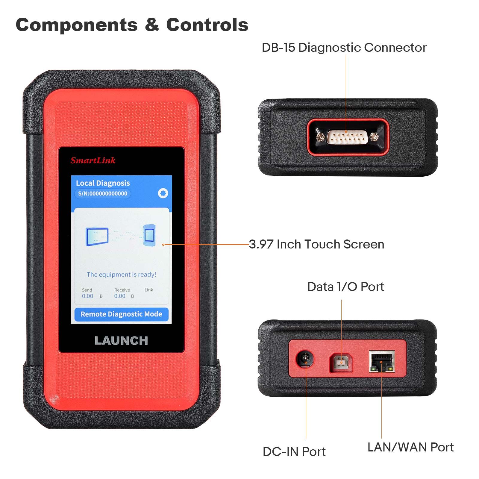 2025 LAUNCH X431 PRO3S+ SmartLink HD for 12V&24V Diesel&Gasoline Support Bi-Directional Scan Tool, ECU Coding, Support CANFD &DOIP, J2534 Programming