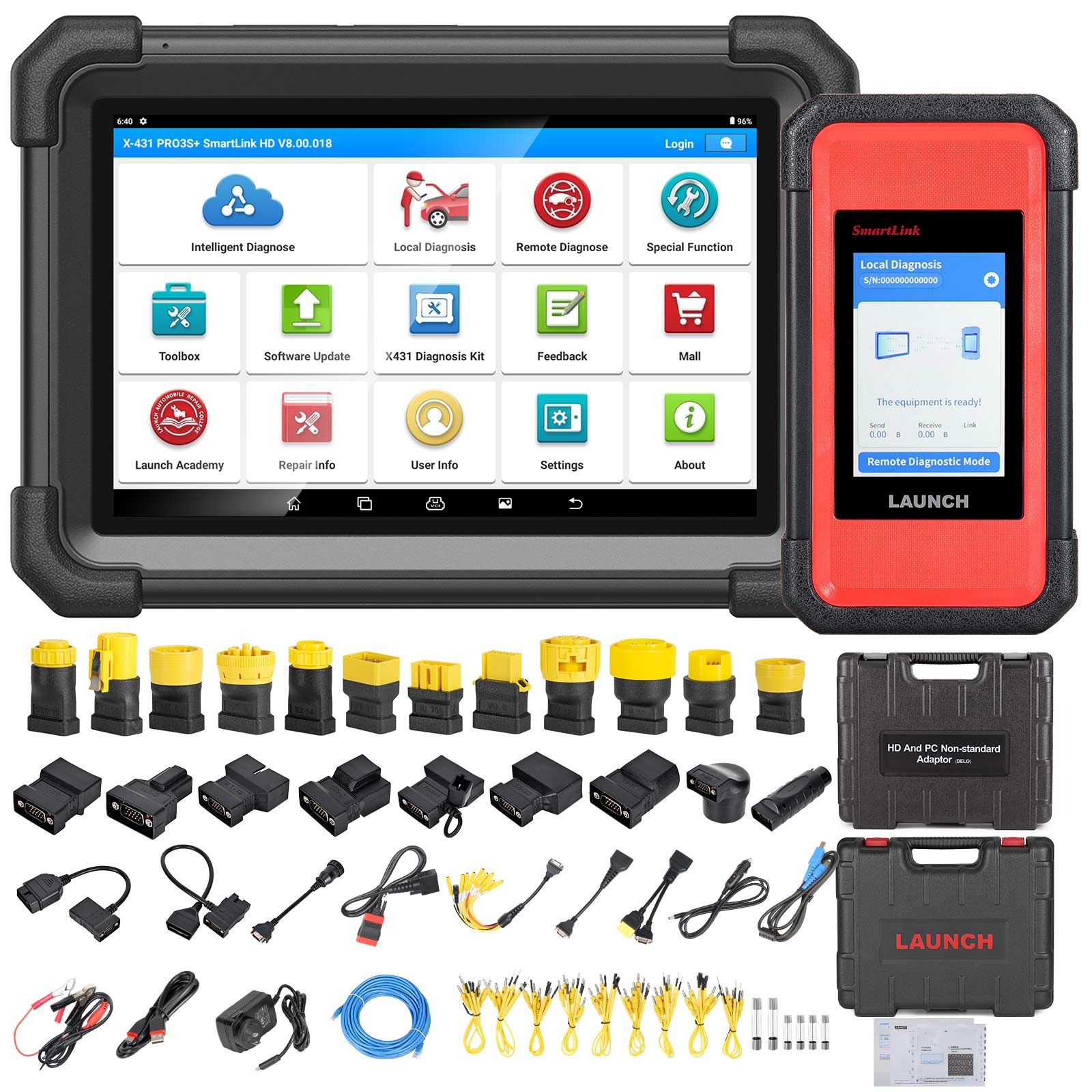 2025 LAUNCH X431 PRO3S+ SmartLink HD for 12V&24V Diesel&Gasoline Support Bi-Directional Scan Tool, ECU Coding, Support CANFD &DOIP, J2534 Programming
