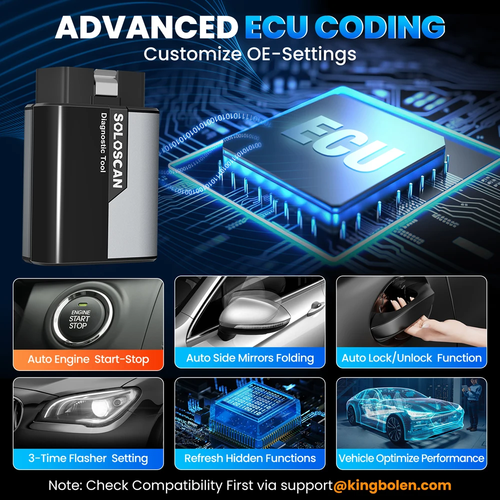 SOLOSCAN Vollsystem Auto Diagnose Werkzeug bidirektionale ECU Codierung Alle Service OBD2 Scanner Lebenszeit Kostenlose Aktualisierung