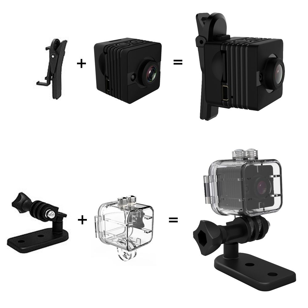 SQ12 Mini Kamera HD 1080P Night Vision Mini Camcorder Sport Outdoor DV Wide Angle Sport Videokamera Wasserdichter Kamerarekorder