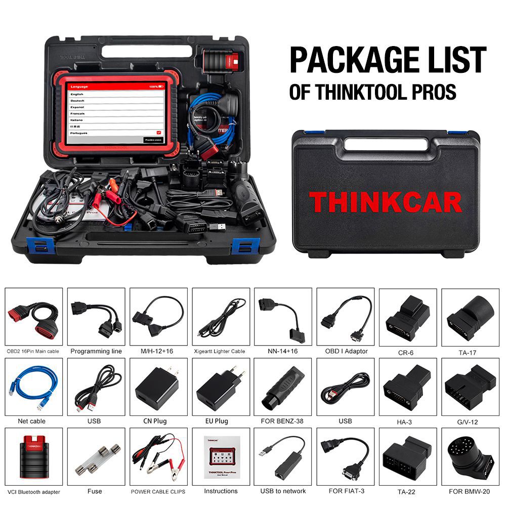 Thinkcar Thinktool Pros auto Diagnostic Tool 10Zoll Full System ADAS OBD2 Code Scanner 28 Reset Funktion pk x431 V+