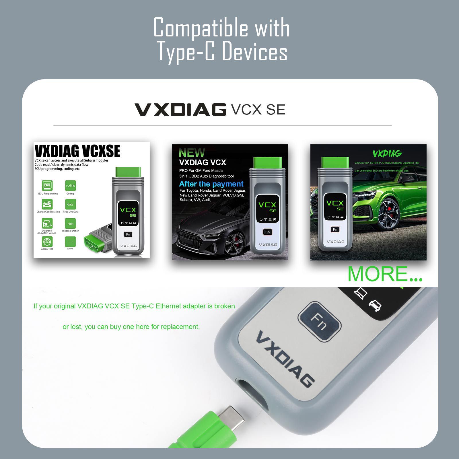 VXDIAG VCX SE Typ-C Ethernet Adapter