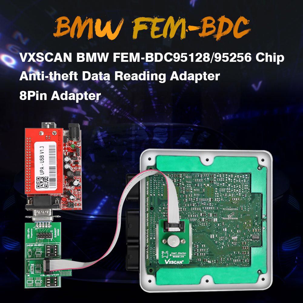 VXSCAN 8Pinadapter BMW FEM-BDC 95128/95256 Chip Anti-Diebstahl Data Reading Adapter Arbeit mit VVDI Prog/CG Pro 9S12/Orange5/iProg+ /UPA USB Programmer
