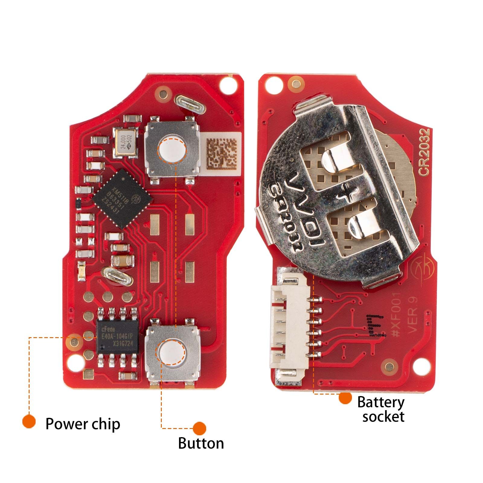 XHORSE XKB528EN B5 Style Two Buttons Folding Key Second Generation Universal Remote 5pcs/lot