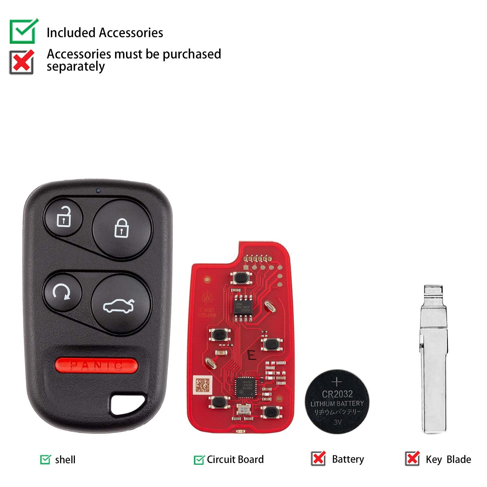 XHORSE XKHO23EN BEN.T Style Wired Remote 4 Buttons Second Generation Universal Remote 5pcs/lot