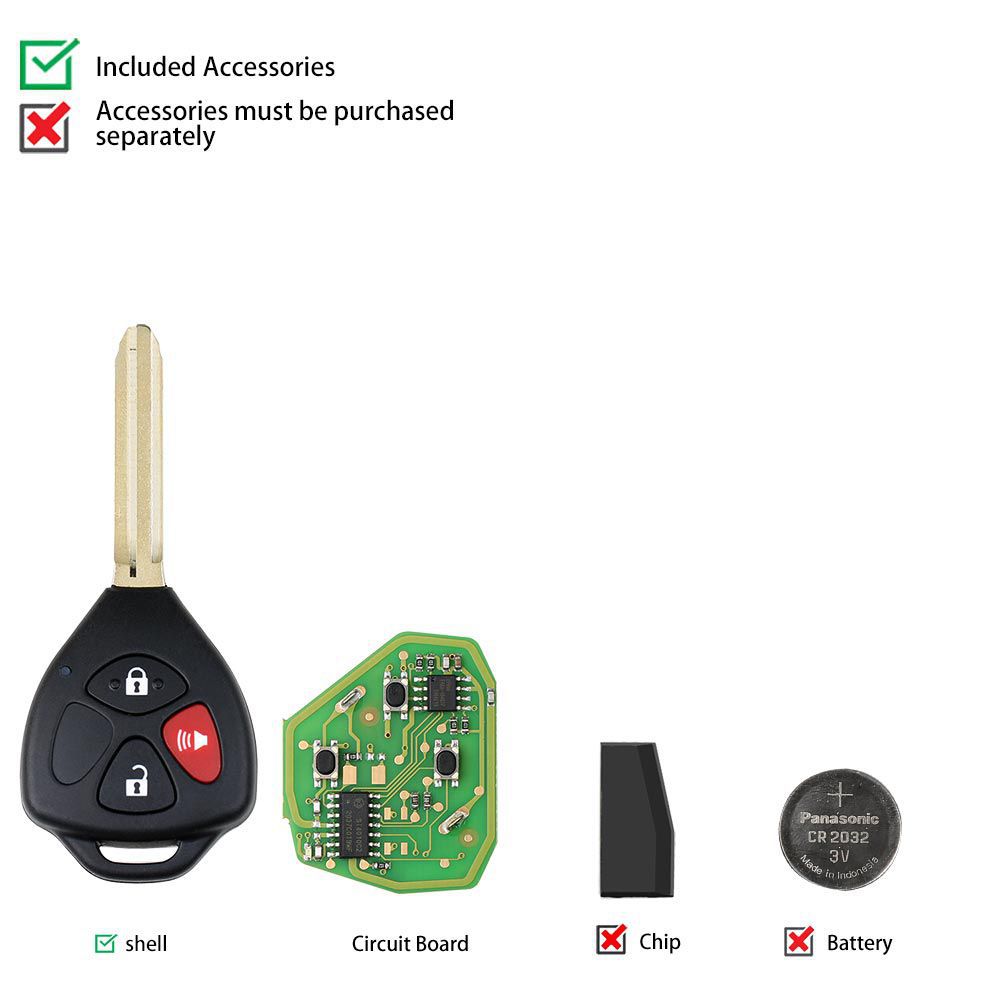 Xhorse XKTO04EN Draht Universal Remote Key Toyota Style 3 Tasten für VVDI VVDI2 Key Tool 5pcs/lot