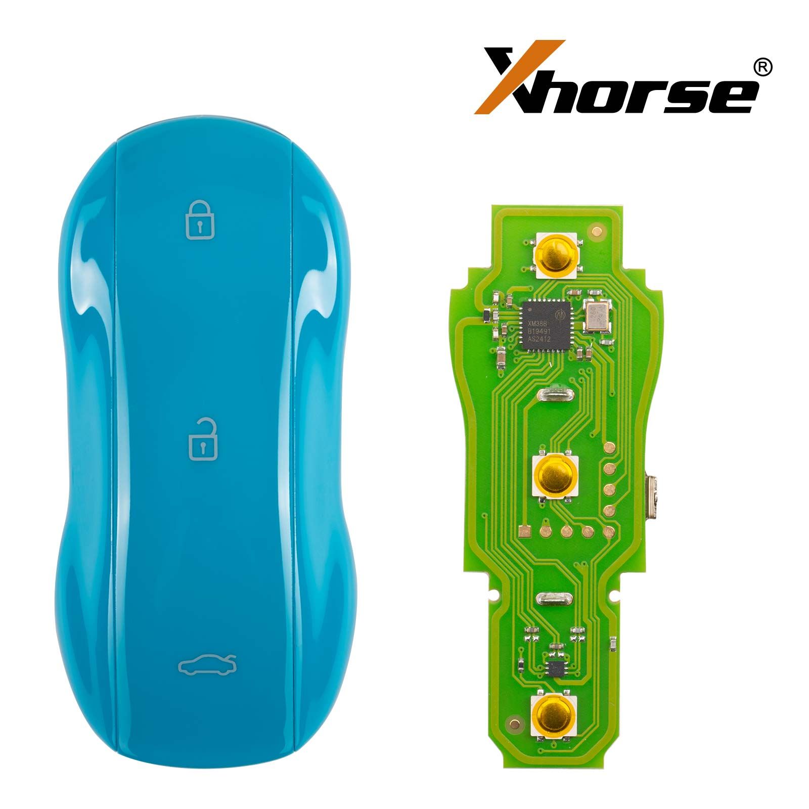XHORSE XSSC24EN XM38 TOY.T Univesal Smart Key 3 Buttons Supercar Style Miami Blue Color 5pcs/lot