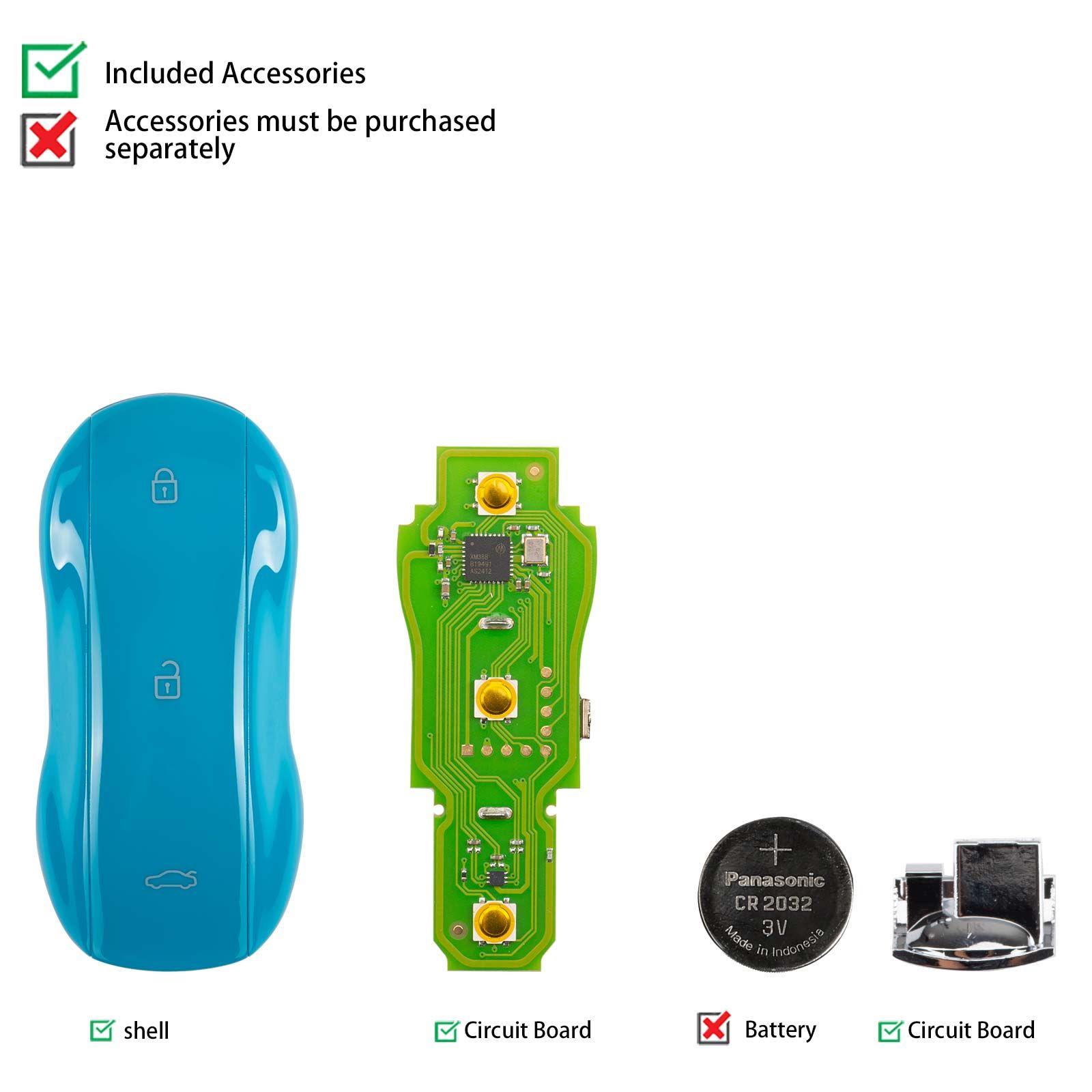 XHORSE XSSC24EN XM38 TOY.T Univesal Smart Key 3 Buttons Supercar Style Miami Blue Color 5pcs/lot