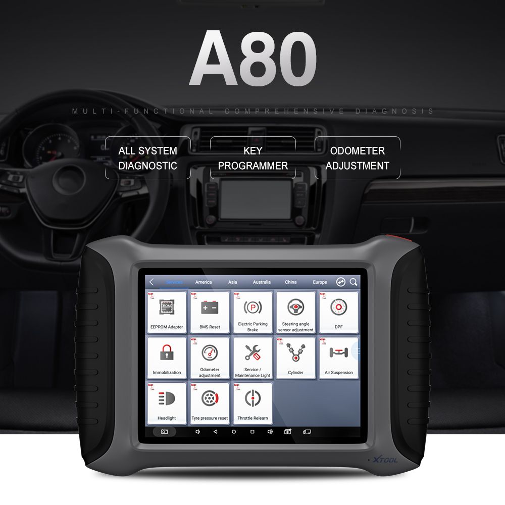 XTOOL A80 H6 Full System Car Diagnostic Tool Car OBDII Car Repair Tool Fahrzeugprogrammierung /Odometerverstellung