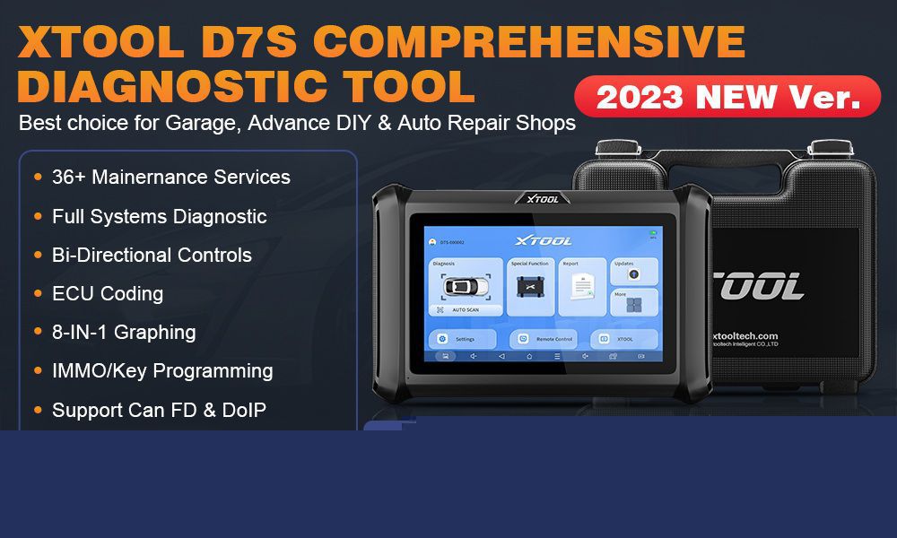 2023 XTOOL D7S Diagnosewerkzeug Unterstützung DoIP-CAN FD, Steuergeräte-Codierung bidirektionale Scanner-Schlüsselprogrammierung, OE-vollständige Diagnose, Upgraded Ver. von D7