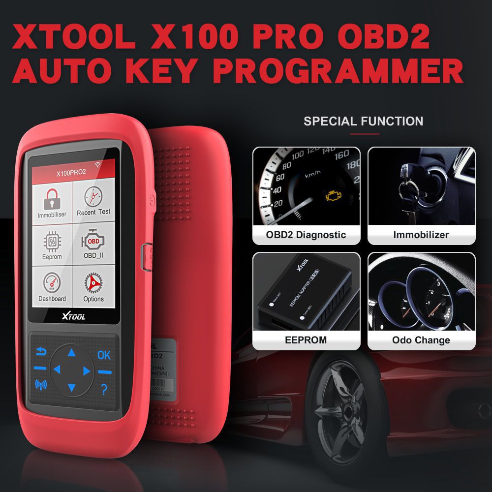 XTOOL X100 Pro2 Auto Key Programmer mit EEPROM Adapterunterstützung Mileage Adjustment