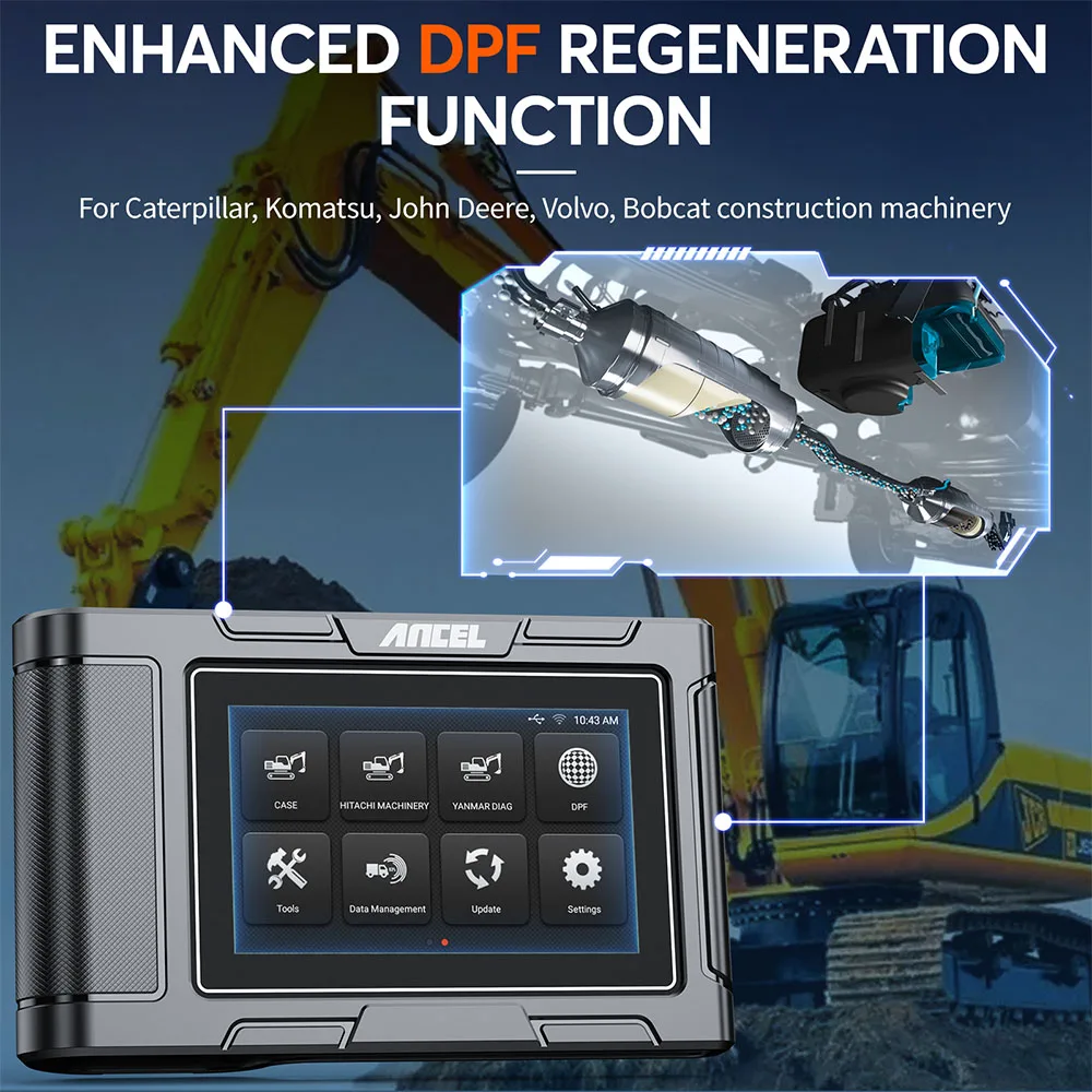 ANCEL HD3600 Baumaschinen-Diagnosegerät – DPF Vollsystem