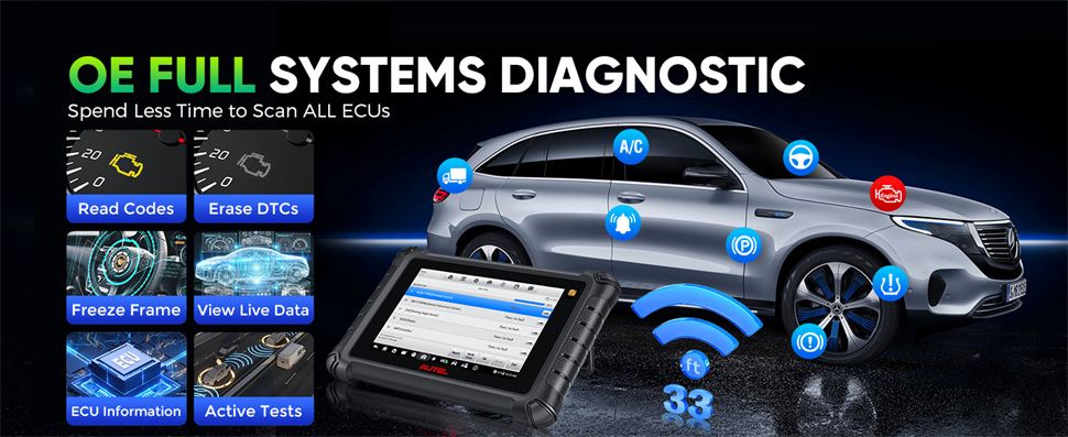 Autel MaxiCheck MX900TS MX900-TS Alle Systemdiagnostik mit vollen TPMS-Funktionen Bi-Directional 40+ Dienste aktualisiert von MX808TS/MX808STS/MK808TS