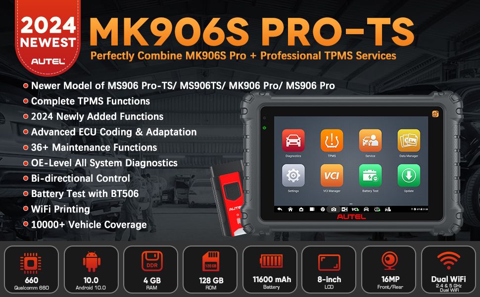 Autel MaxiCOM MK906Pro TS (MK906S PRO-TS) TPMS Diagnosescanner