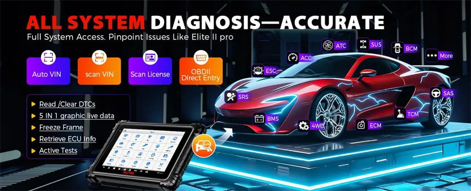 Autel Maxisys MS906 Max Diagnosescanner Fortgeschrittene ECU-Codierung 40+ Reset-Dienste