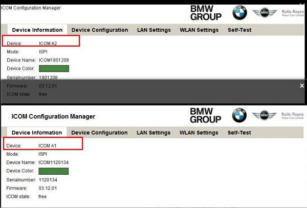 BMW ICOM A2 Vergleich