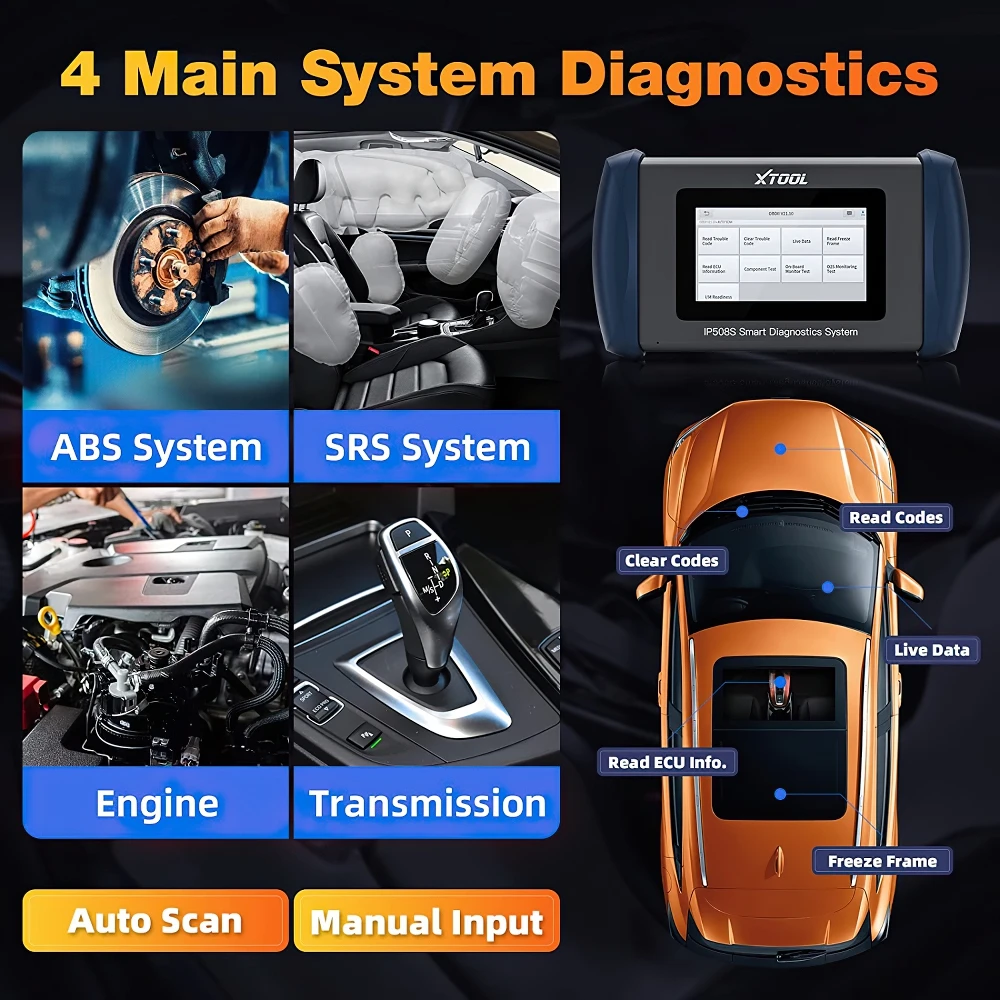 XTOOL InPlus IP508S OBD2 Diagnosegerät – ABS, SRS Airbag