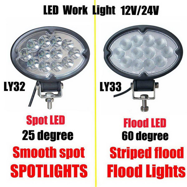 36W Spot /Flood LED Work Light OffRoad Jeep Boat Truck IP67 12V 24V