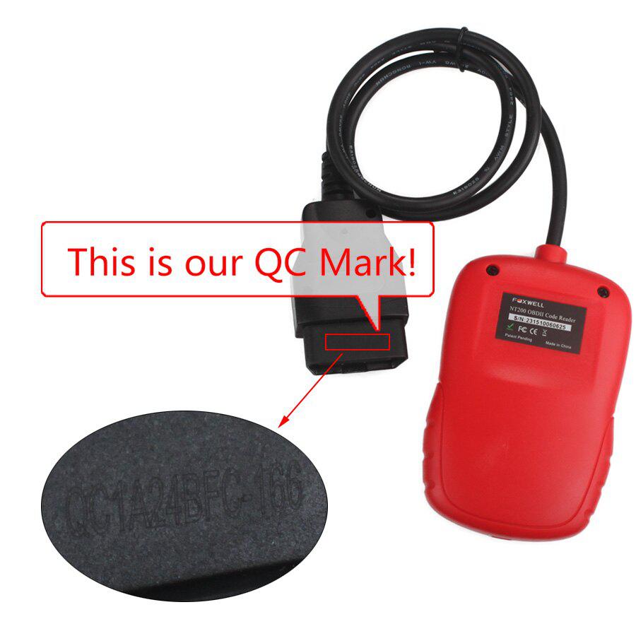 Foxwell CAN OBDII /EOBD Code Reader NT200 Mehrsprachigkeit und Update Free Lifetime