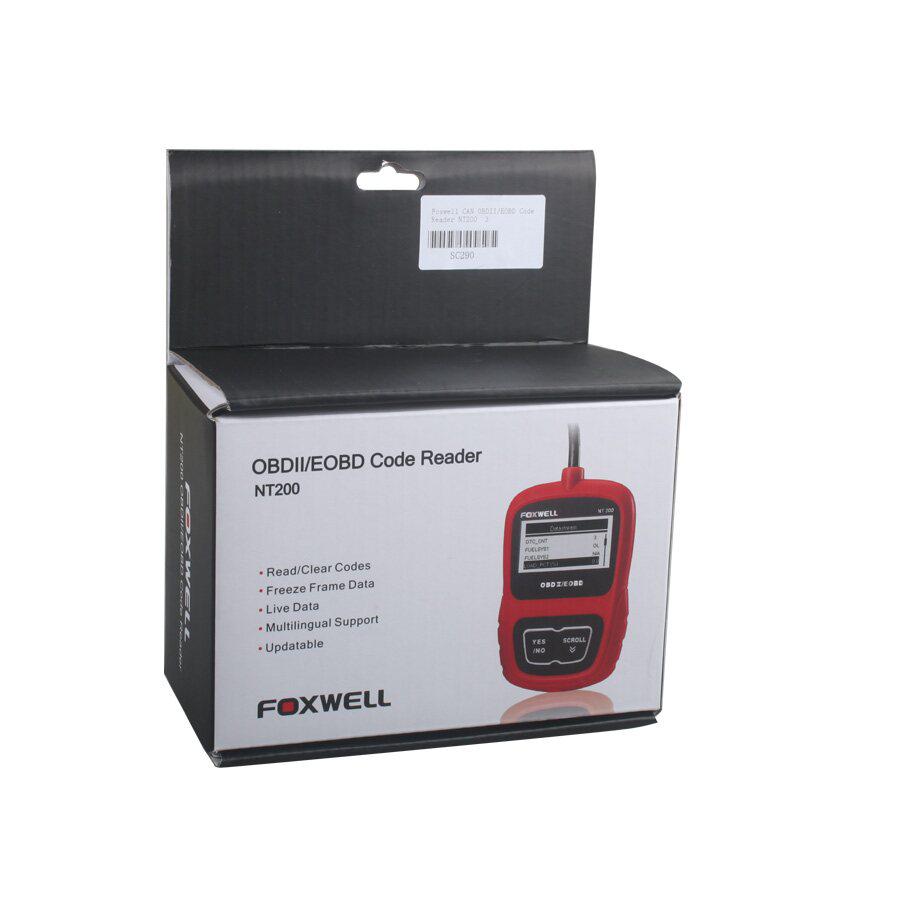 Foxwell CAN OBDII /EOBD Code Reader NT200 Mehrsprachigkeit und Update Free Lifetime