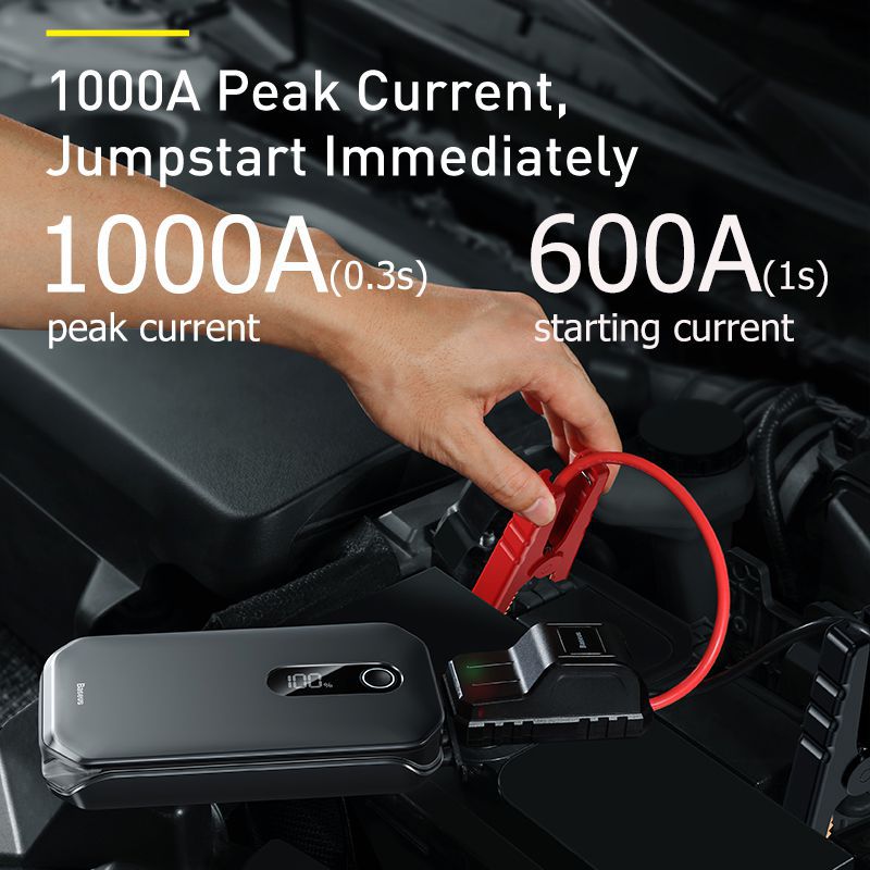 1000A Car Jump Starter Power Bank 12000mAh Portable Battery Station for 3.5L/6L Car Emergency Booster Start Device