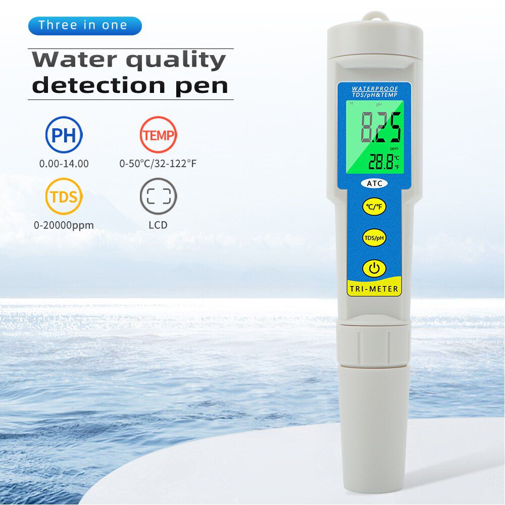 3 in 1 PH/TDS/Temperatur Meter LCD Anzeige 0.01 ATC Wasser Qualität Acidometer für Trinkwasser Aquarien PH Tester
