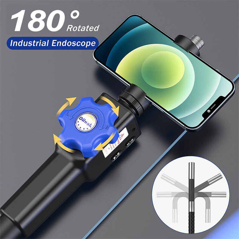 8.5MM Car Endoscope Kamera 180 Degree Steering Industrial Endoscope Inspection Camera for Car 8 LED für iPhone Android PC