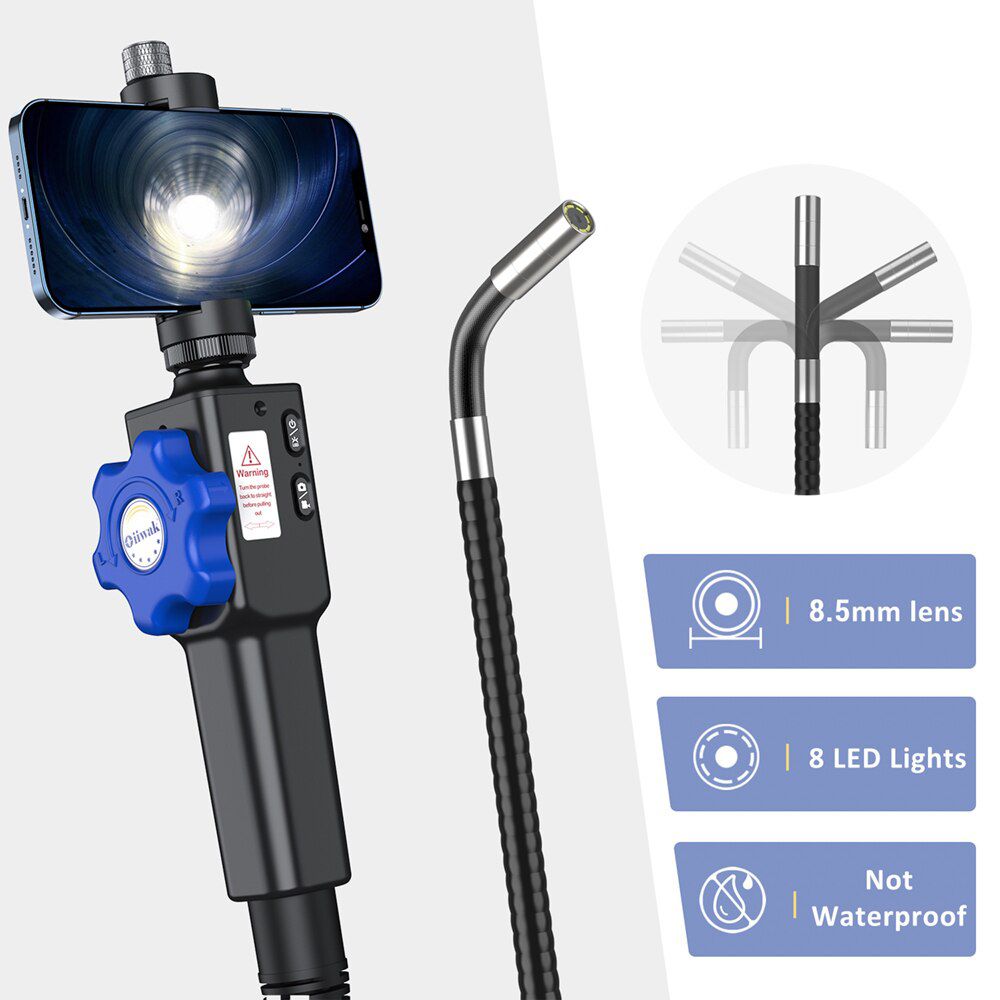 8.5MM Car Endoscope Kamera 180 Degree Steering Industrial Endoscope Inspection Camera for Car 8 LED für iPhone Android PC