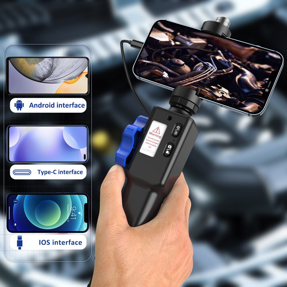 8.5MM Car Endoscope Kamera 180 Degree Steering Industrial Endoscope Inspection Camera for Car 8 LED für iPhone Android PC