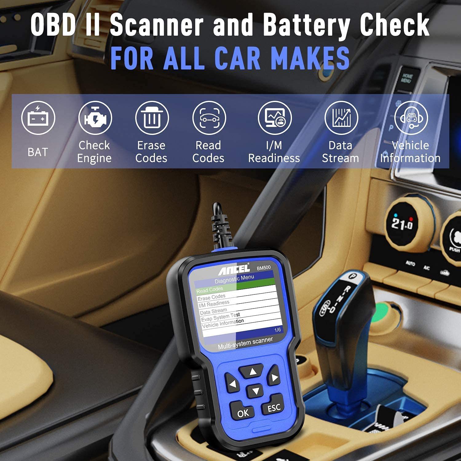 ANCEL BM500 OBD2 Scanner Alle System Auto Diagnose Werkzeug Motor ABS SRS SAS EPB ETC BMS PCM Öl Reset Automotive Scanner für BMW