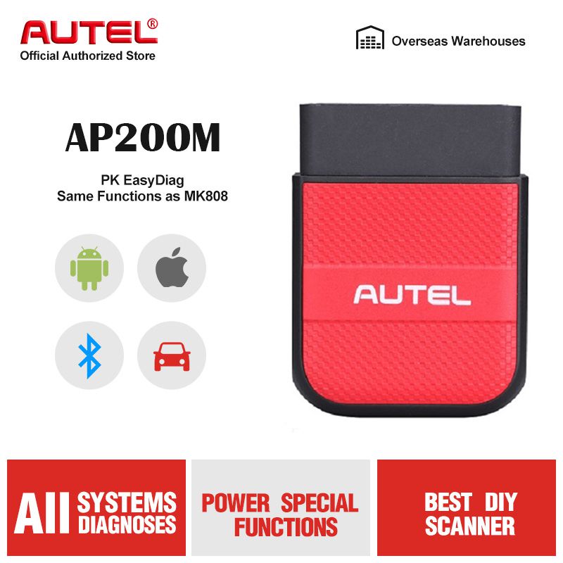 Autel AP200M Bluetooth OBD2 Code Reader mit Full Systems Diagnoses AutoVIN Oil/EPB/BMS/SAS/TPMS/DPF Resets IMMO Service