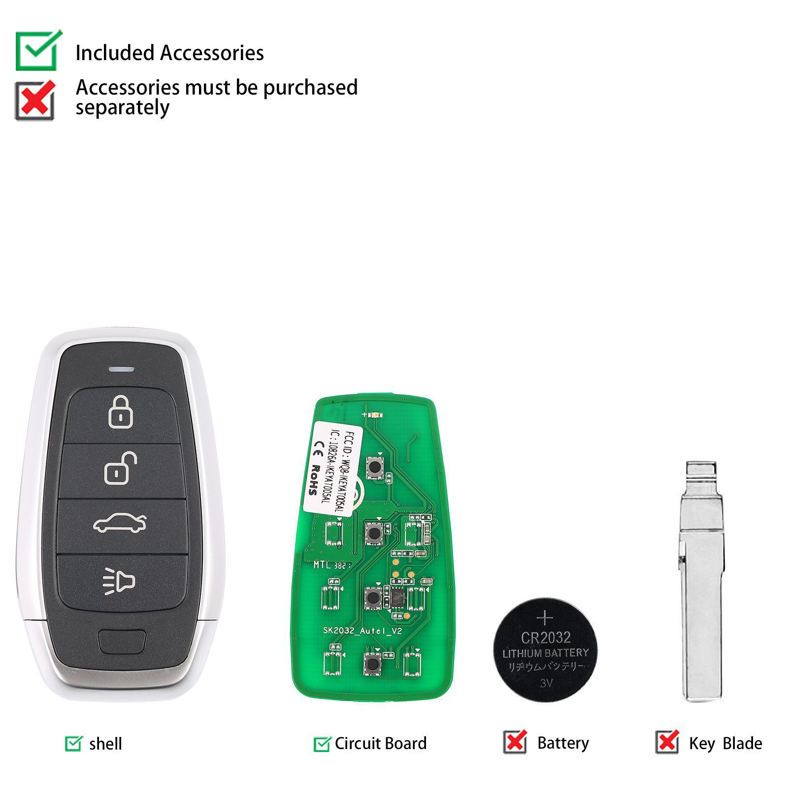 AUTEL IKEYAT004CL 4 Tasten Unabhängige Universal Smart Key 5pcs/lot