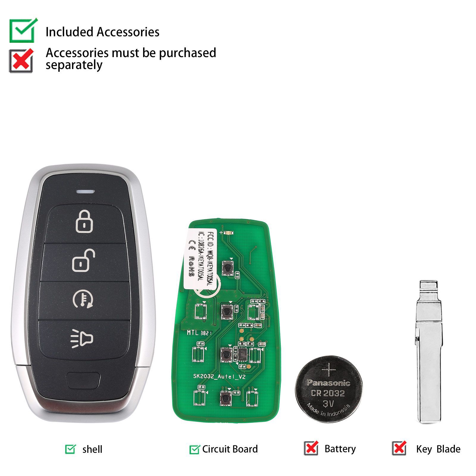 AUTEL IKEYAT004DL 4 Tasten Unabhängige Universal Smart Key 5pcs/lot