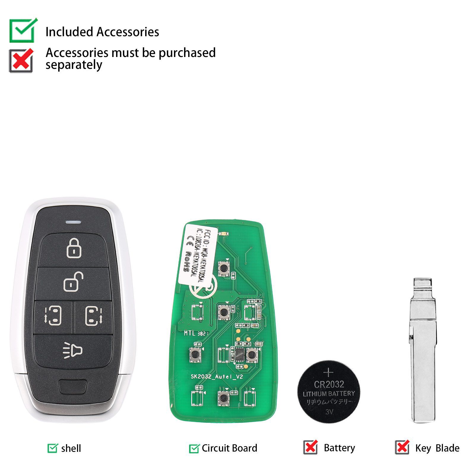 AUTEL IKEYAT005CL 5 Tasten Unabhängige Universal Smart Key 5pcs/lot