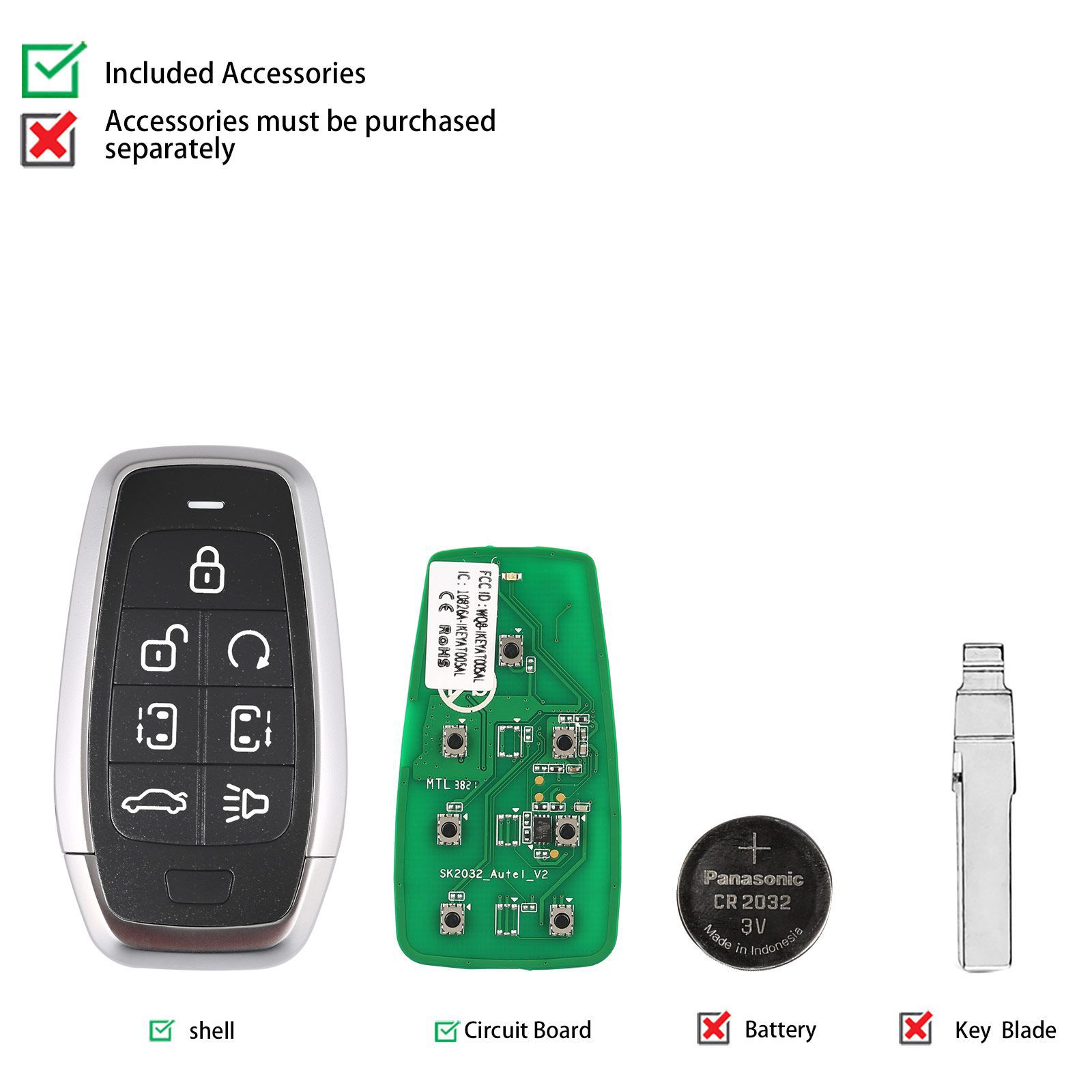 AUTEL IKEYAT007AL 7 Tasten Unabhängige Universal Smart Key 5pcs/lot