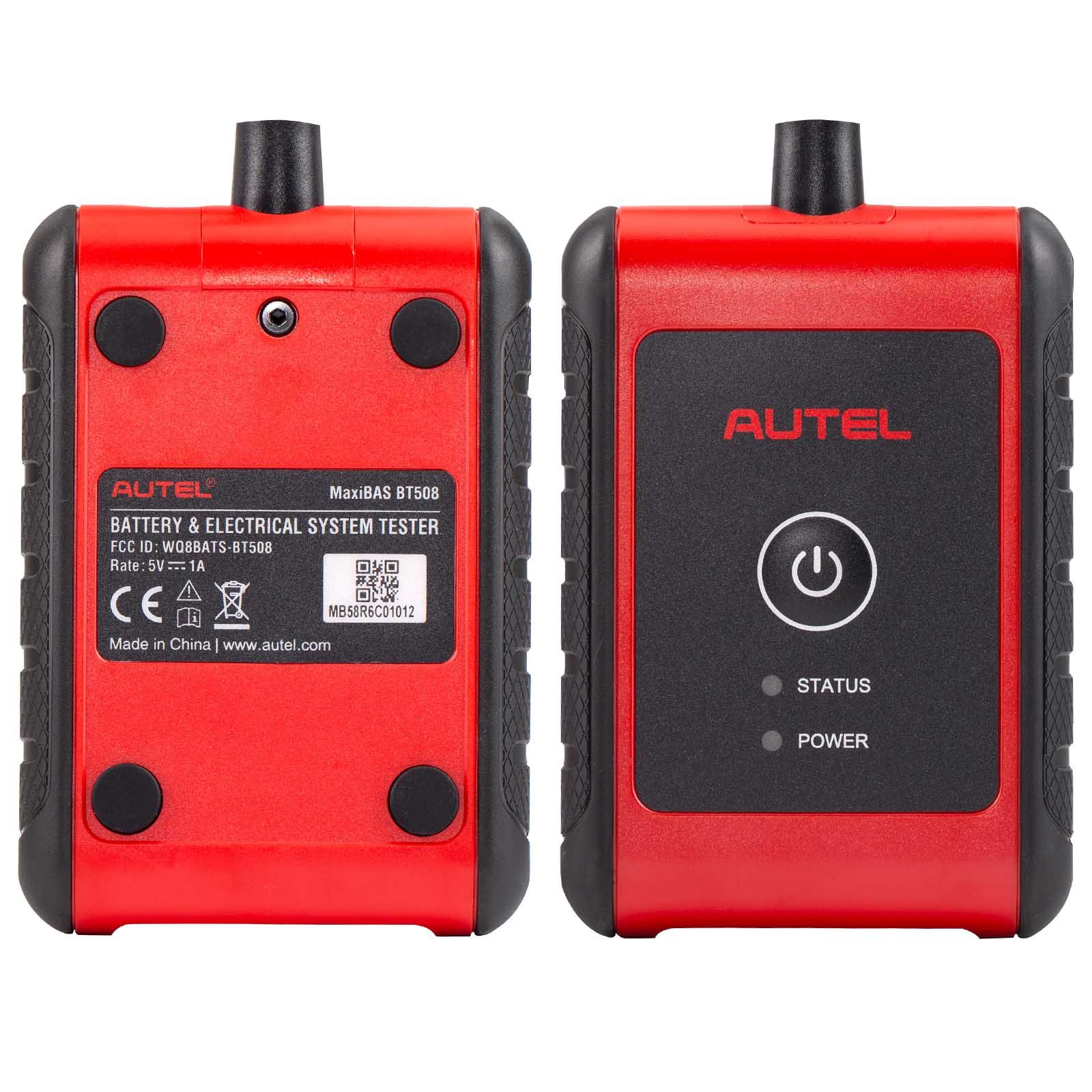 Autel MaxiBAS BT508 Car Battery Tester 6V 12V Load Tester 100-2000 CCA Added AUTOVIN, Electrical Reset, Battery Health Report Update of BT506