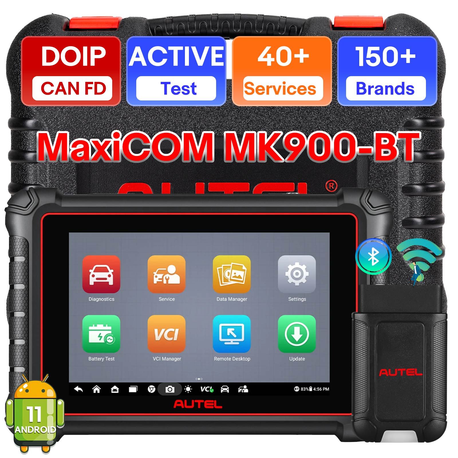 2025 Autel MaxiCOM MK900BT MK900-BT Bidirectional Diagnostic Scanner Update of MX900 MK808BT MK808S CAN-FD&DOIP