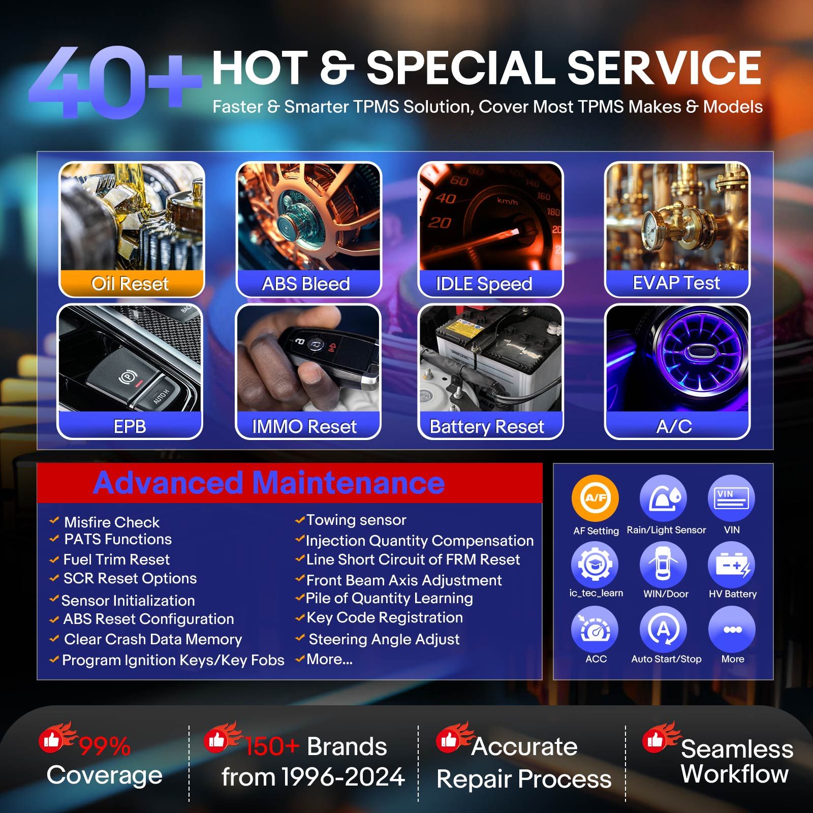 Autel MaxiCOM MK900TS MK900-TS Wireless TPMS Diagnostic Scanner with Android 11 Support DoIP/CAN FD Protocols and 40+ Services Upgraded of MK808TS