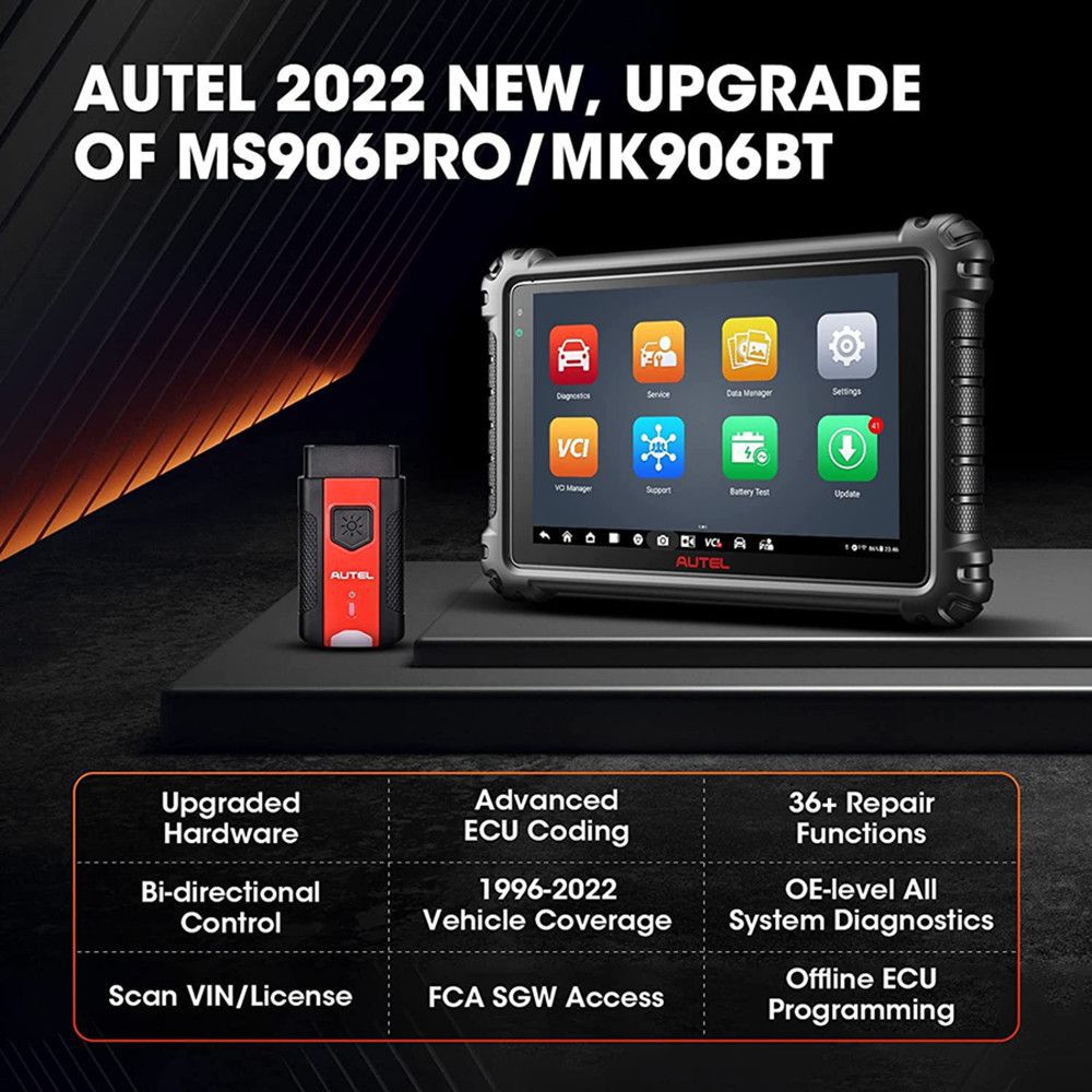 2023 Neuester Autel MaxiCOM MK906 PRO Scanner aufgerüstet von MS906 Pro/MK906BT Diagnosewerkzeug mit erweiterter ECU-Codierung