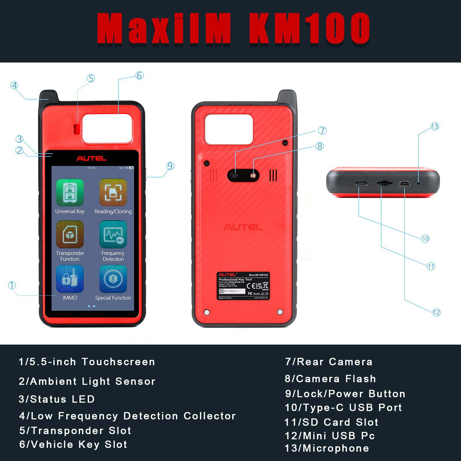 2022 Neueste Autel MaxiIM KM100 Universal Key Generator Kit Kostenloses Update Online Lifetime
