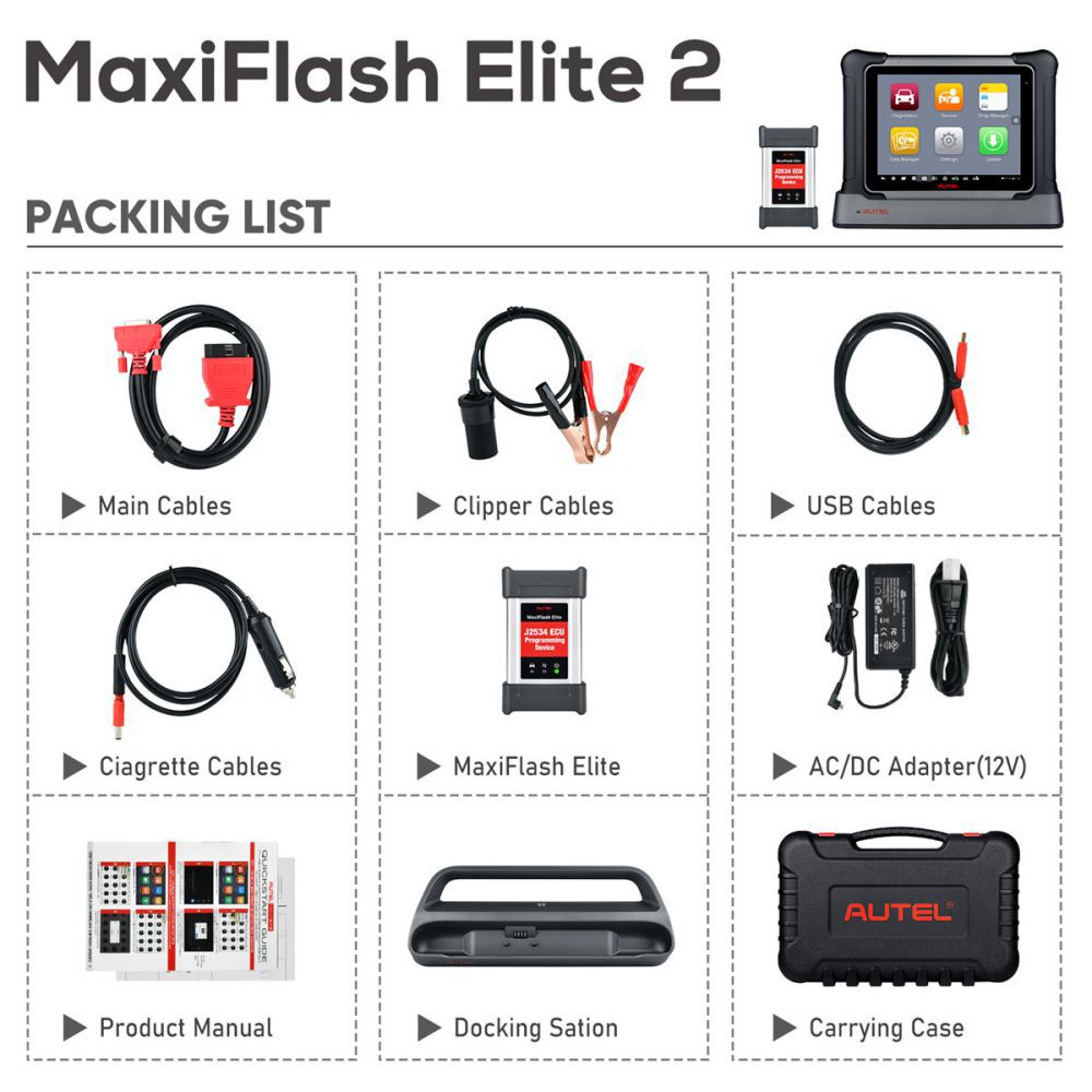 Autel Maxisys Elite II OBD2 Diagnose Scanner Tool mit MaxiFlash J2534 Dieselbe Hardware wie MS909 Upgraded Version von Maxisys Elite
