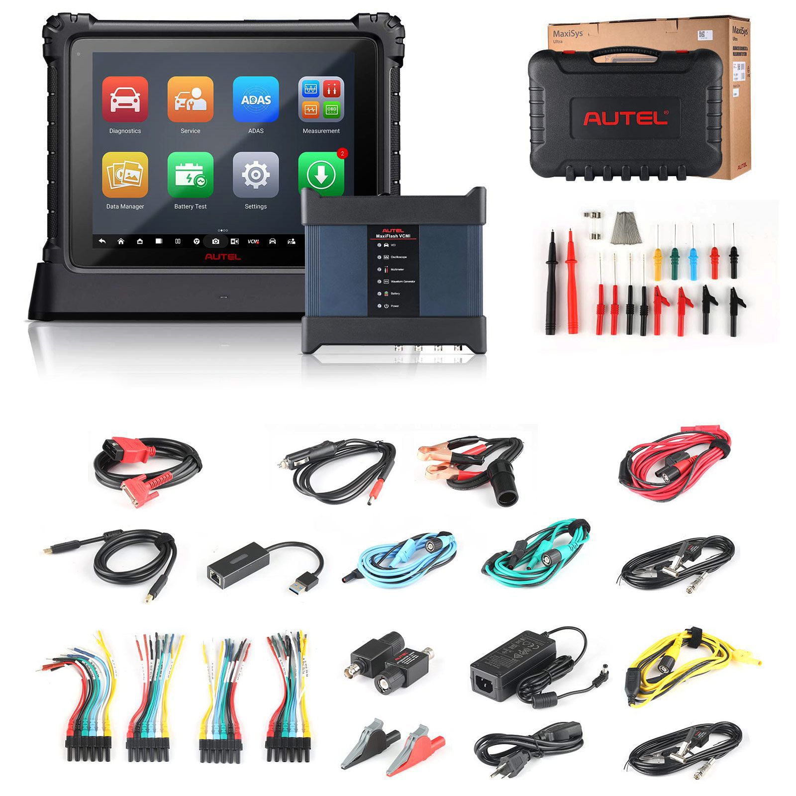 Autel Maxisys Ultra Intelligent Full Systems Diagnostics Tool Plus EV Diagnostics Upgrade Kit EVDiag Box & Adapters for Battery Pack Diagnostics